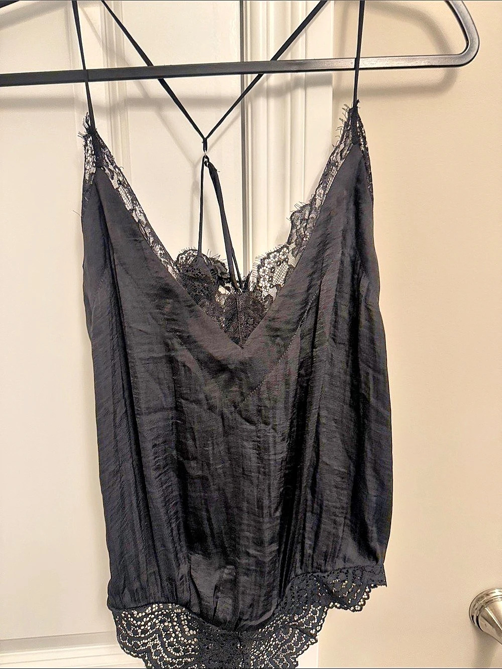 Free People Intimately Lace Trim Cami Slip Black